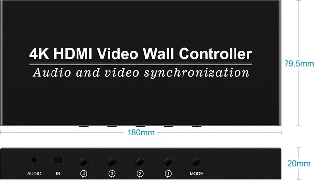 Alt view image 2 of 7 - 2x2 HDMI Video Wall Controller,Video Image Processor Screen Splicing 4K Output TV Wall Processor,4 Way HDMI 180 Degree Rotate 4 TV Screens into 1 Wall Display