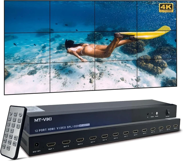 Main image of ICUIXIAN 3x4 Video Wall Controller 3x4 2K60Hz Resolution for 12 TV Splicing