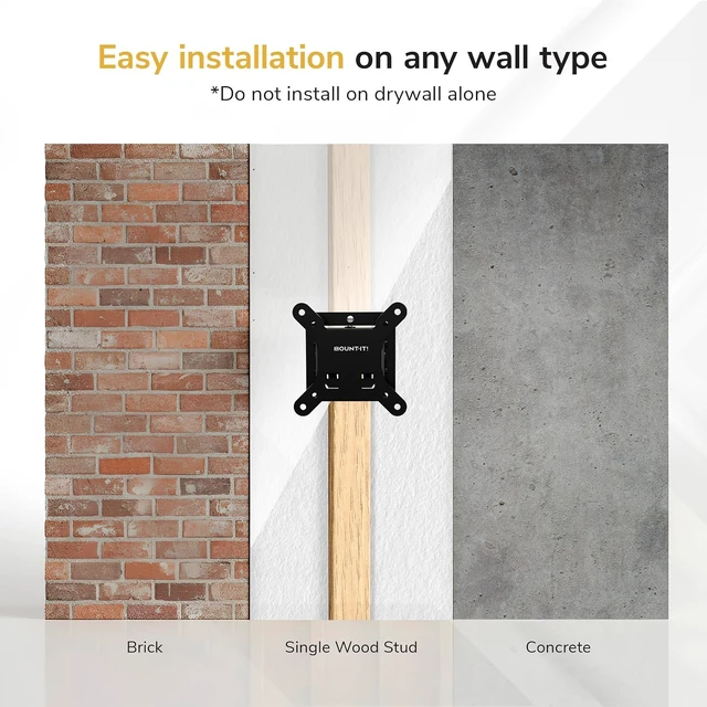 Alt view image 2 of 7 - Mount-It! Tilting TV Wall Mount 24-32 in, 1.65 in Profile, Quick Release