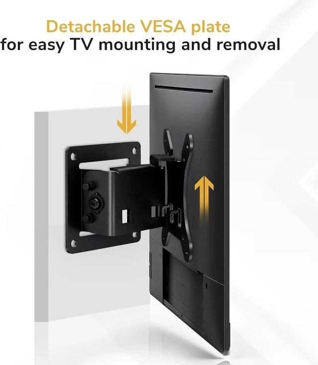 Alt view image 5 of 7 - Mount-It! Tilting TV Wall Mount 24-32 in, 1.65 in Profile, Quick Release