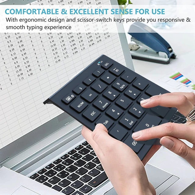 Alt view image 6 of 7 - Lekvey Bluetooth Number Pad, Wireless Numeric Keypad for Laptop