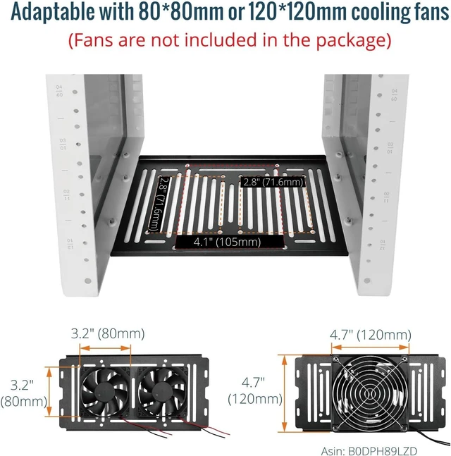 Alt view image 7 of 7 - Tecmojo 6U Network Rack, 10 inch Mini Server Rack with 2 Side Translucent Panels & 2 Top Handles, 7.87 inch Deep, for 10 inch IT Equipment & A/V Devices, White