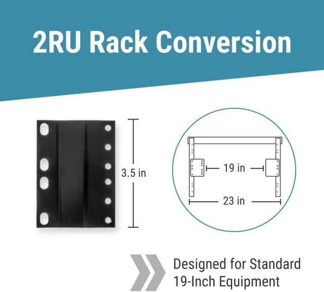 Alt view image 6 of 7 - CablesAndKits 2RU Rack Adapter (2U), Converts 23" Rack to 19" Spacing