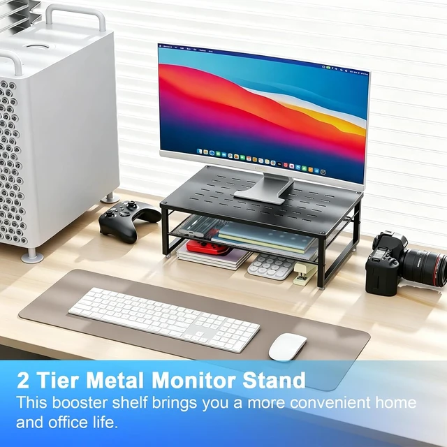 Alt view image 2 of 7 - gianotter 2-Tier Metal Monitor Stand Riser