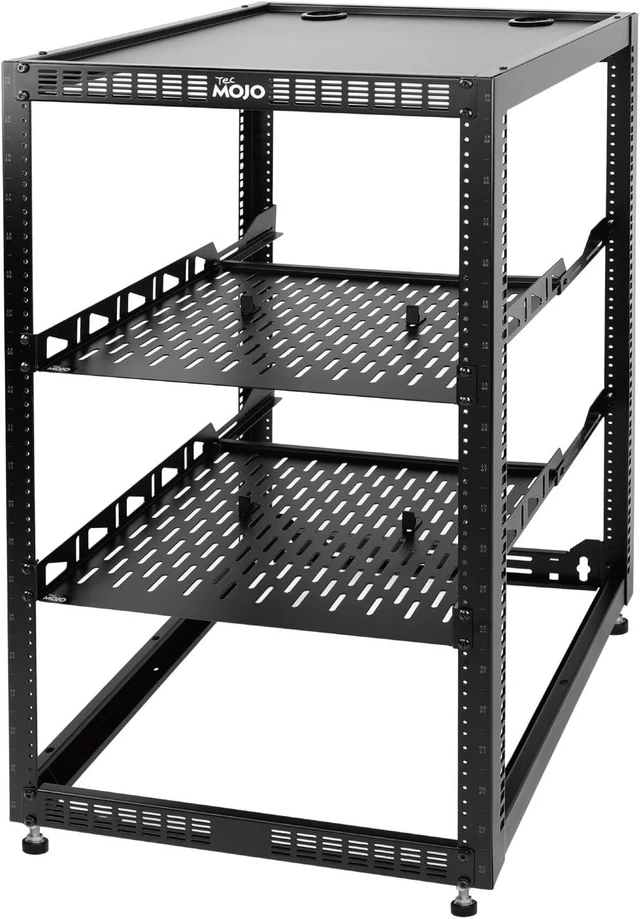 Main image of Tecmojo 20U Open Frame Network Rack for IT & AV Gear, AV Rack Floor Standing or Wall Mounted,with 2 PCS 1U Rack Shelves & Mounting Hardware,Network Rack for 19" Networking,Audio and Video Device
