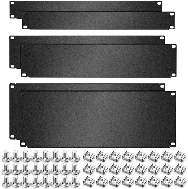 Main image of Zhengmy Blank Panel 1u 2u 4u 19 Inch Metal Rack Mount Filler, 6 Pieces
