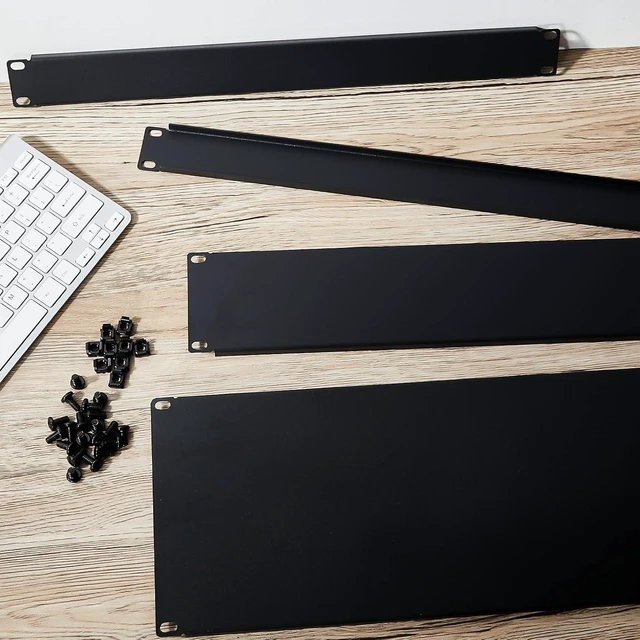 Alt view image 7 of 7 - Zhengmy Blank Panel 1u 2u 4u 19 Inch Metal Rack Mount Filler, 6 Pieces