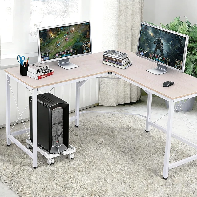 Alt view image 4 of 6 - Computer Tower Stand, Adjustable Mobile CPU Stand with 4 Rolling Caster Wheels, PC Tower Stand Fits Most PC Under Desk-White