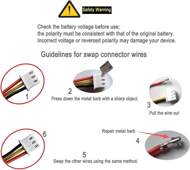 Alt view image 5 of 6 - 3.7V 2600mAh 18650 Rechargeable Li-ion Battery with Jst XH2.54/2P Connector Plug Wires for DIY Electronics, Toys, Lighting,Bluetooth Devices and More