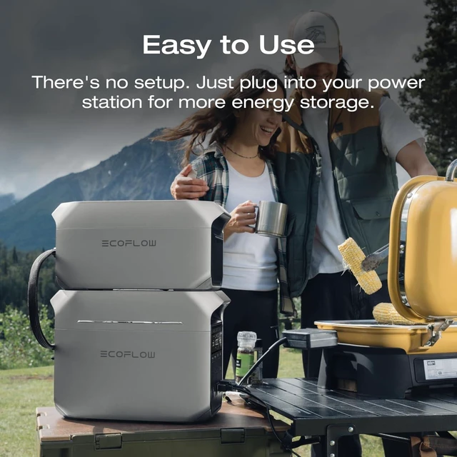 Alt view image 4 of 7 - EF ECOFLOW Delta 3 Series Smart Extra Battery, 1024Wh LiFePO4 Battery