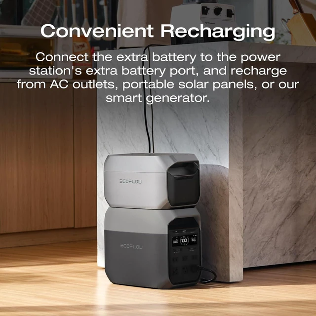 Alt view image 7 of 7 - EF ECOFLOW Delta 3 Series Smart Extra Battery, 1024Wh LiFePO4 Battery