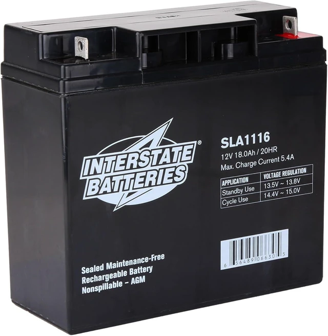 Alt view image 2 of 6 - Interstate Batteries SLA Battery 12V 18Ah AGM VRLA (Nut&Bolt Term.) SLA1116