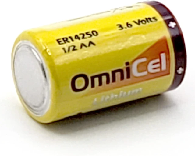 Alt view image 5 of 7 - Omnicel ER14250/S 3.6V Lithium Button Top Battery 1/2AA Standard Amr