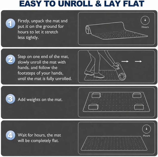 Alt view image 6 of 7 - Chair Mat for Carpet- Low Pile (1/4" Thick) Carpet Protector for Office Gaming Computer Desk Chair. Heavy Duty Desk Chair Mat for Carpeted Floors, Semi Transparent (with Lip)