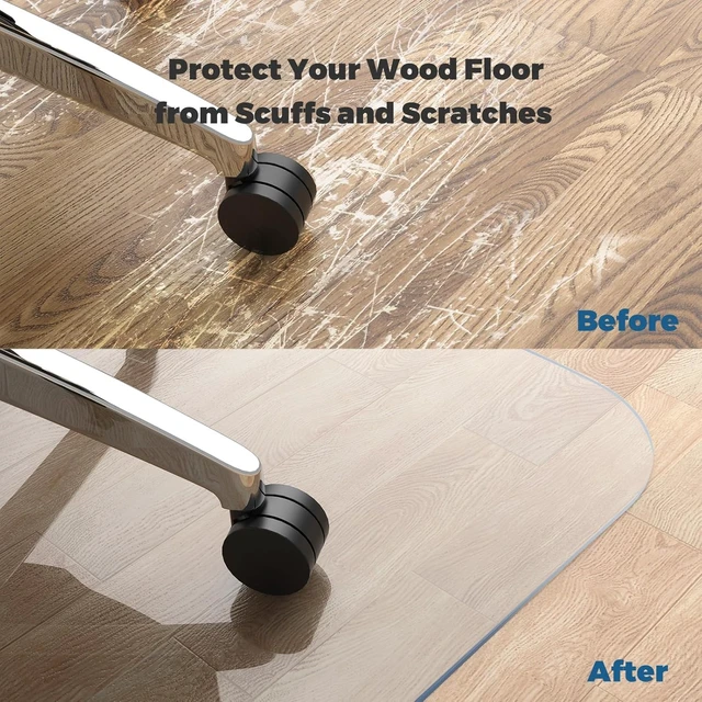 Alt view image 6 of 7 - Yecaye Office Chair Mat for Hardwood Floor, 36" x 48" Rolling Chair Mat