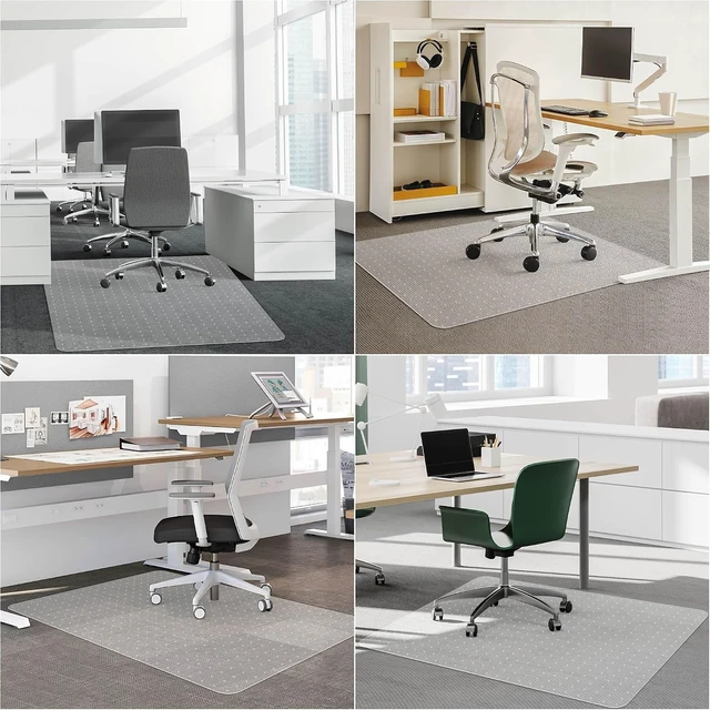 Alt view image 2 of 7 - Office Chair Mat for Carpet, 46 x 60 Computer Chair Mat for Carpeted Floors, Smooth Glide Under Desk Carpeted Floor Protector, Carpet Mat for Home Office (Rectangle)