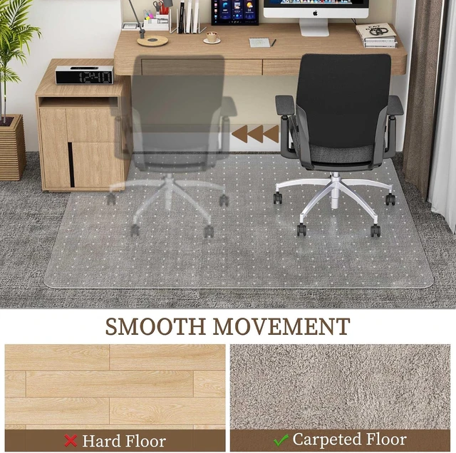 Alt view image 3 of 7 - Office Chair Mat for Carpet, 46 x 60 Computer Chair Mat for Carpeted Floors, Smooth Glide Under Desk Carpeted Floor Protector, Carpet Mat for Home Office (Rectangle)