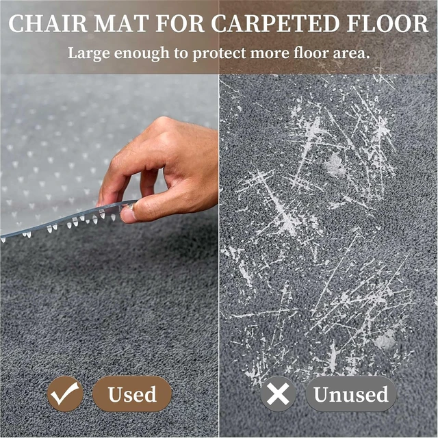 Alt view image 4 of 7 - Office Chair Mat for Carpet, 46 x 60 Computer Chair Mat for Carpeted Floors, Smooth Glide Under Desk Carpeted Floor Protector, Carpet Mat for Home Office (Rectangle)