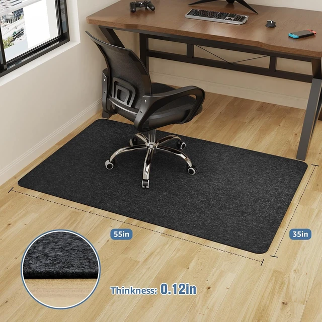 Alt view image 2 of 7 - Placoot Office Chair Mat for Hardwood Floor, 55"x35" Computer Chair Rug, Under Desk Mat, Large Anti-Slip Floor Protector for Home Office