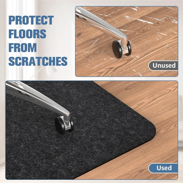 Alt view image 3 of 7 - Placoot Office Chair Mat for Hardwood Floor, 55"x35" Computer Chair Rug, Under Desk Mat, Large Anti-Slip Floor Protector for Home Office