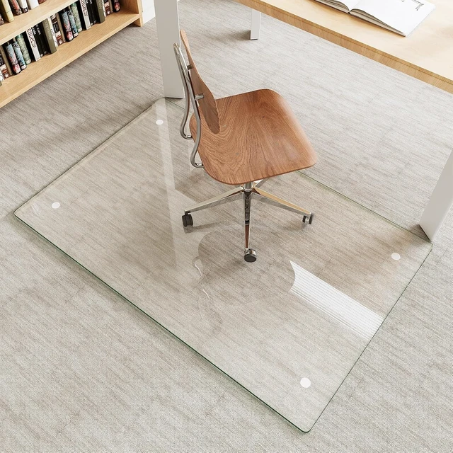 Main image of 30" x 48" Tempered Glass Chair Mat for Carpet & Hard Floors