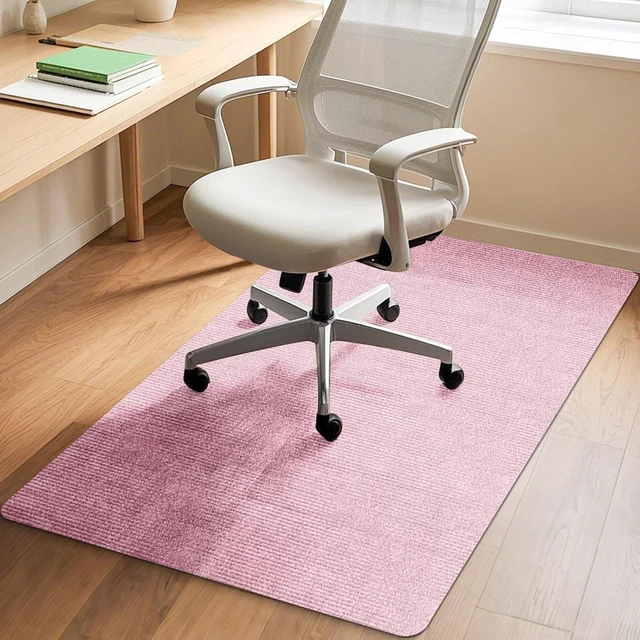 Main image of Durable Non-Slip Office Chair Mat for Hardwood Floors, 48"x36" Large Tile Floor Protector, Anti-Scratch Thick Heavy-Duty Recyclable Gliding Desk Mats for Computer Rolling Chairs, Pink