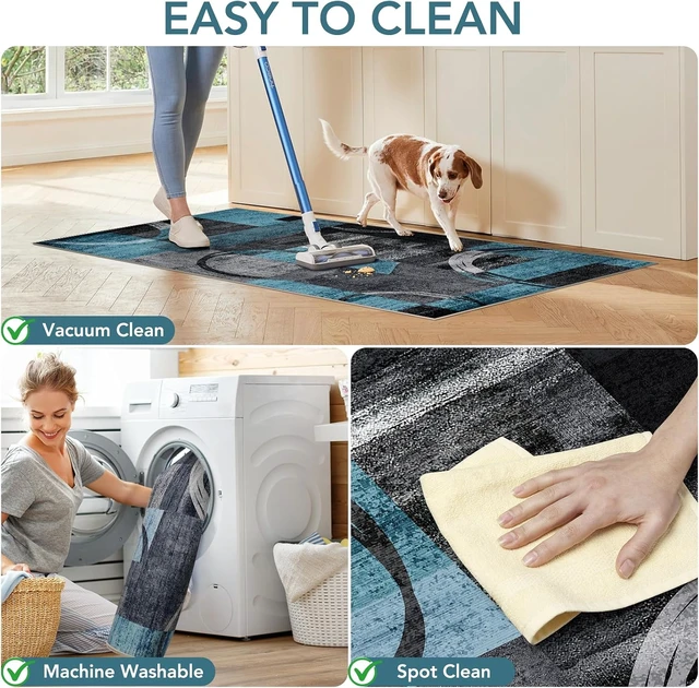 Alt view image 6 of 7 - Office Chair Mat for Hardwood Floor&Tile Floor,36"X 48"-Geo Blue Gray