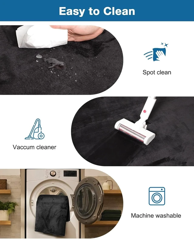 Alt view image 7 of 7 - Office Chair Mat for Hardwood Floor, 59"x71" Flannel Fabric Large Chair Mat for Hard Floors, Non-Slip Under Desk Rug for Rolling Chairs, Soft Floor Protector Area Rug for Home Office, Black