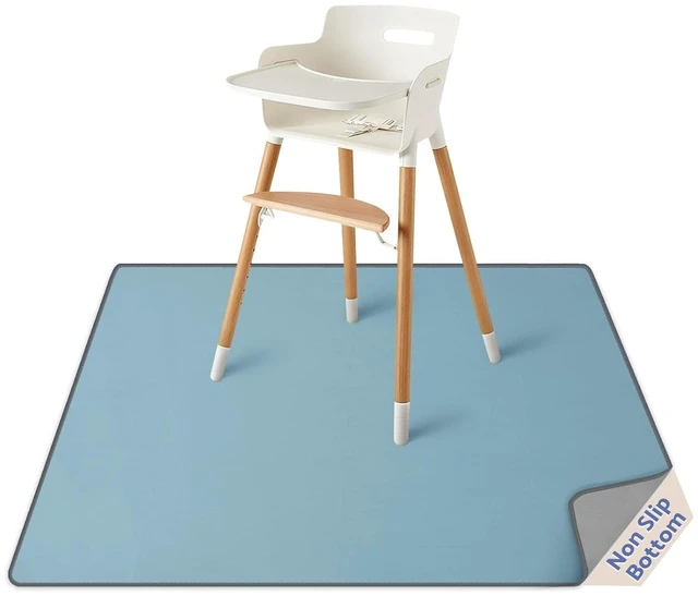 Main image of Blissful Diary Baby Splat Mat for Under High Chair, Splash Mat, Slate Blue
