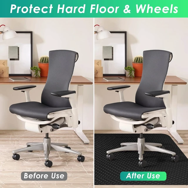 Alt view image 5 of 7 - Vicwe Chair Mat for Hardwood Floor 51"x63" Desk Chair Mat, Smooth Glide