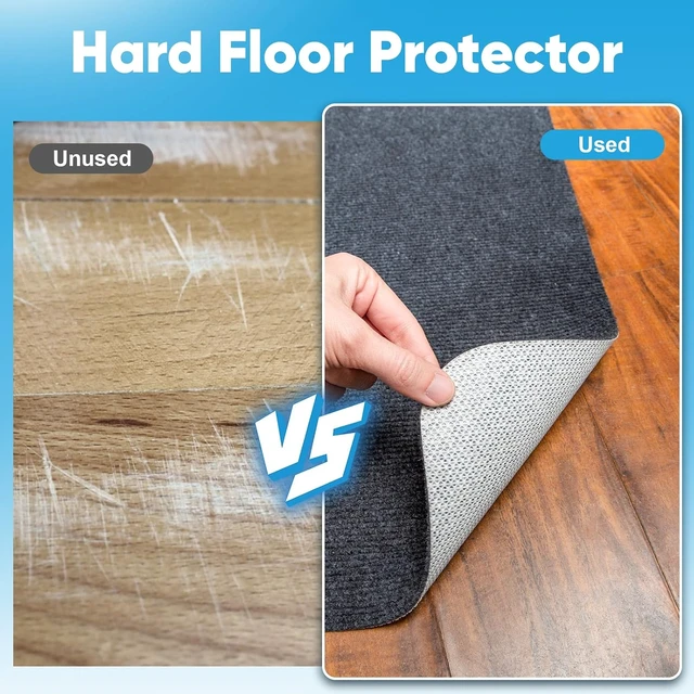 Alt view image 4 of 7 - 55"x35" Anti-Slip Computer Chair Mat for Hardwood Floors Dark Grey
