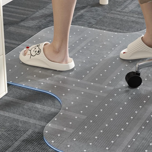 Alt view image 4 of 7 - Office Chair Mat for Carpet, Desk Chair Mats for Carpet Floors, Clear Rolling Computer Chair Mat with Non-Slip Studded for Home and Office Low Pile Carpets(36" X 48'' X 0.09" with Lip)