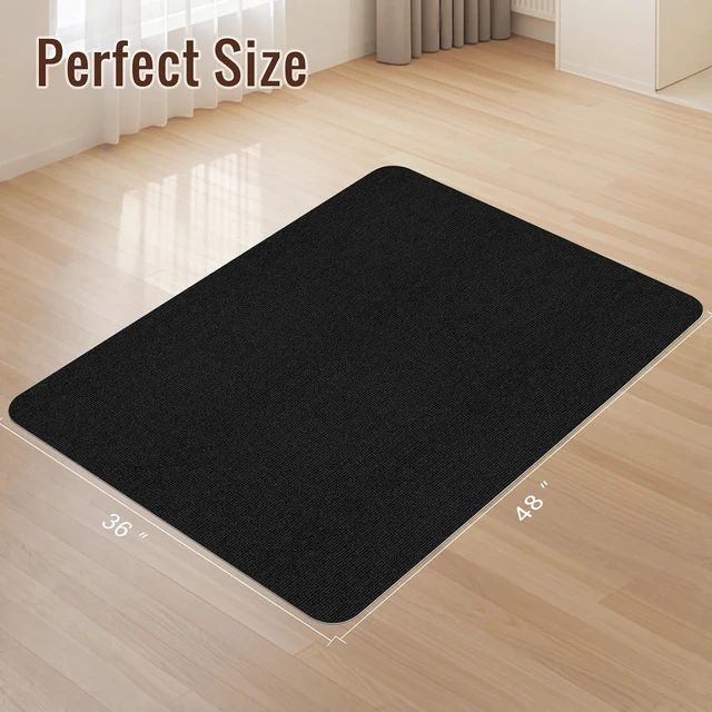 Alt view image 2 of 7 - Wansimoo Office Chair Mat for Hardwood and Tile Floor, 36"x48" Floor Mat, Heavy Duty Computer Gaming Chair Mat, Anti-Slip, Non- Curve, Desk Chair Mat, Floor Protector for Home Office(Black)