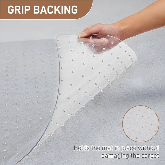 Alt view image 5 of 7 - Office Chair Mat, 36 x 48 in, Clear Carpet Floor Protector with Lip