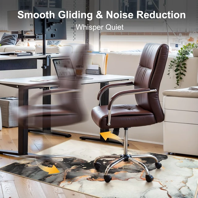 Alt view image 4 of 7 - Office Chair Mat for Hardwood/Tile Floor, 48"x60" Desk Chair Mat for Office Gaming, Under Desk Rug for Rolling Chair, Anti-Slip Computer Chair Mats, Low-Pile Carpet Protector Rug
