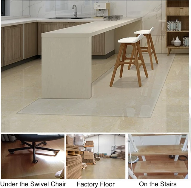 Alt view image 5 of 7 - Clear Office Chair Mats, 0.06" Thick Transparent Heavy Duty Hard Chair Mat for Wood Floors, Rectangular Home Carpet Protector, Can Be Cut