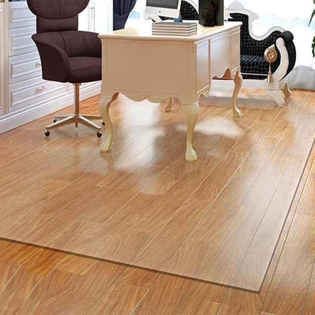 Alt view image 7 of 7 - Clear Office Chair Mats, 0.06" Thick Transparent Heavy Duty Hard Chair Mat for Wood Floors, Rectangular Home Carpet Protector, Can Be Cut