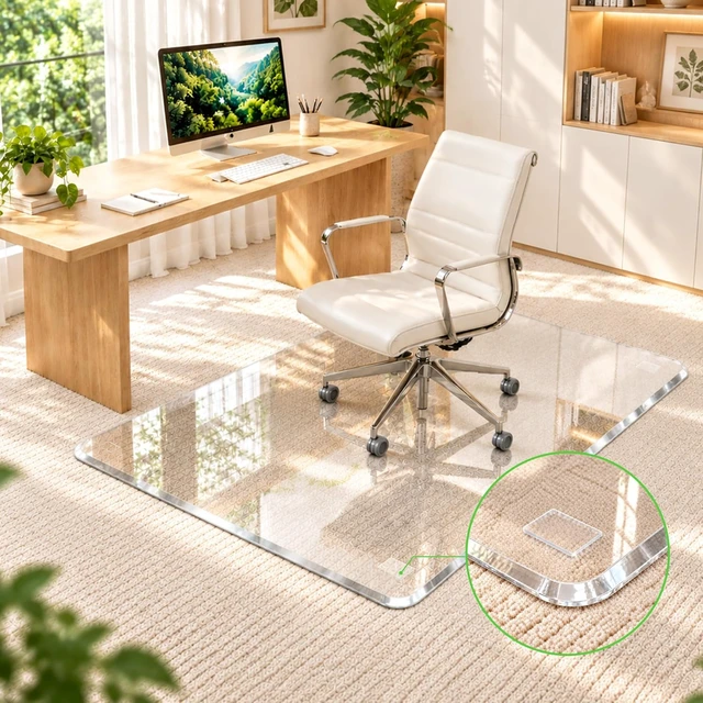 Alt view image 4 of 7 - Clear 1/5inch Thick Office Chair Mat, Beveled Edge, 32"x46"