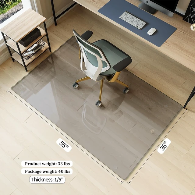 Alt view image 4 of 7 - Koonmi 36" x 55" Office Chair Mat for Hardwood Floors & Carpets
