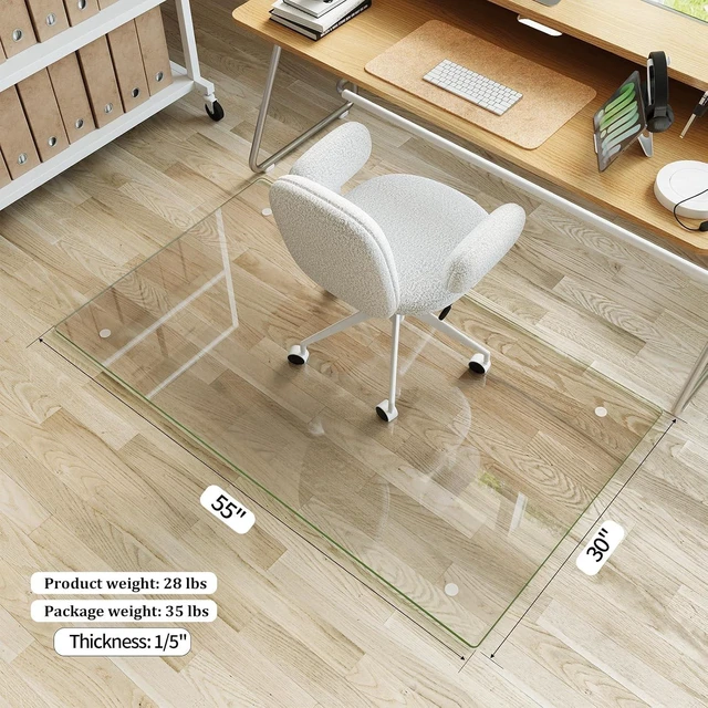 Alt view image 3 of 7 - Koonmi 30" x 55" Office Chair Mat for Hardwood Floors & Carpets