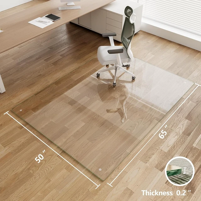 Alt view image 6 of 7 - Koonmi Glass Chair Mat for Carpet, 50"x65" Thick Office Chair Mat