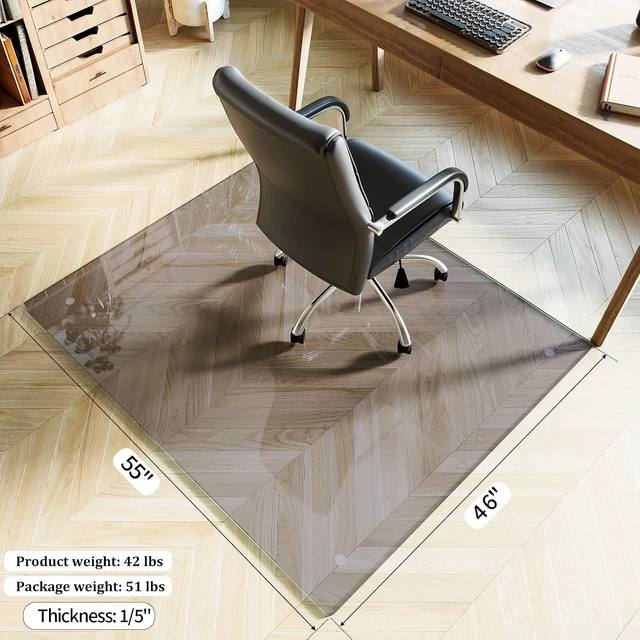 Alt view image 4 of 7 - Koonmi 46" x 55" Office Chair Mat for Hardwood Floors & Carpets