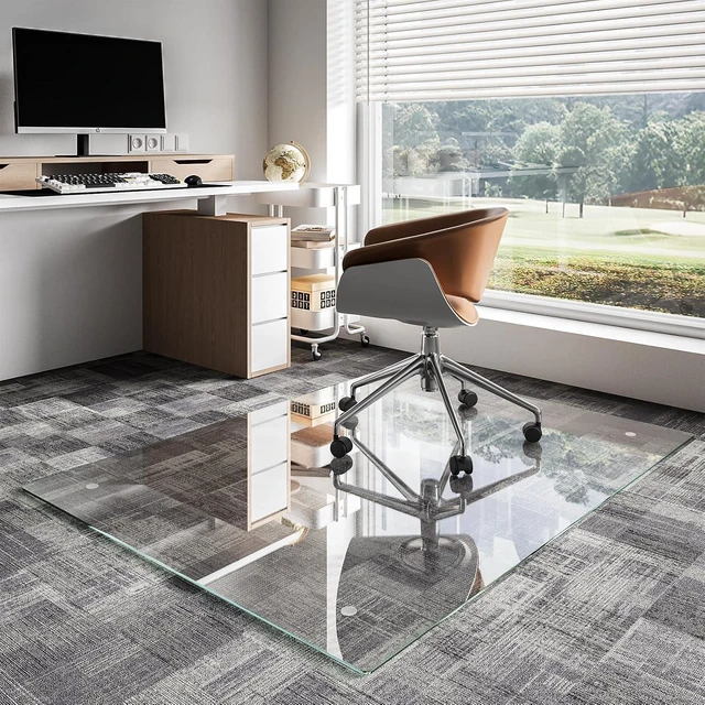 Main image of Koonmi Glass Chair Mat for Carpet, 44"x58" Thick Office Chair Mat