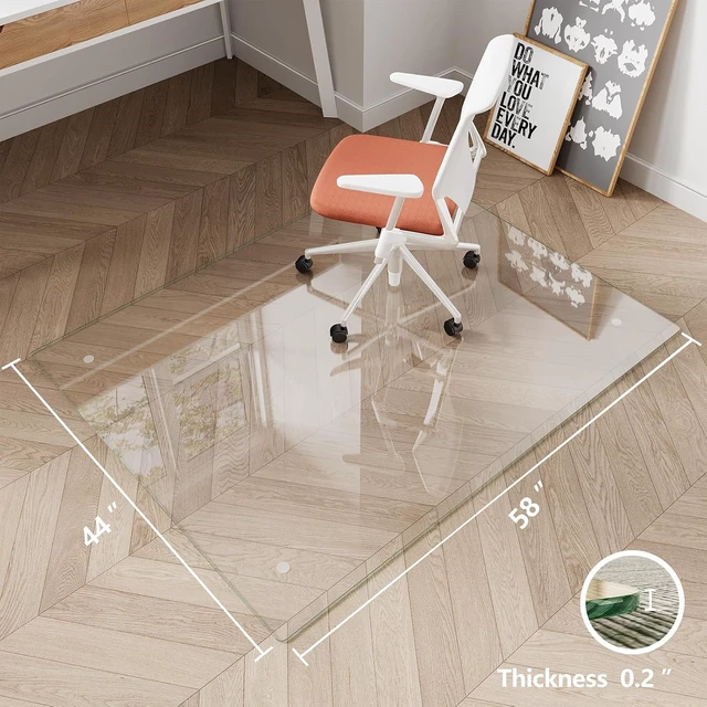 Alt view image 5 of 7 - Koonmi Glass Chair Mat for Carpet, 44"x58" Thick Office Chair Mat