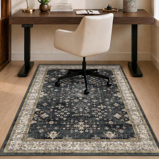 Main image of JTJ Office Chair Mat for Hardwood & Tile, 36" x 48" Vintage Under Desk Rug