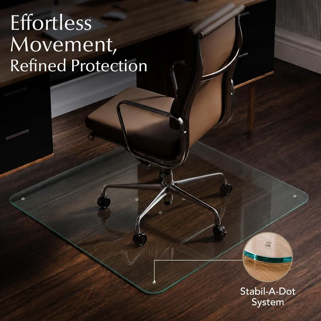 Alt view image 2 of 7 - Glass Office Chair Mat 36x42, Chiaro, for Carpet & Hard Floors
