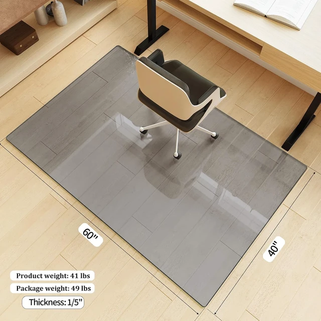 Alt view image 3 of 7 - Koonmi 40" x 60" Office Chair Mat for Hardwood Floors & Carpets