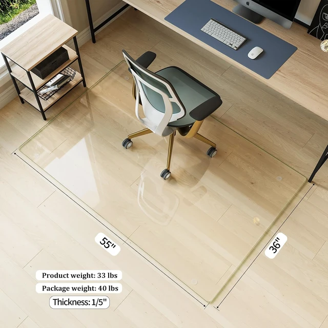 Alt view image 3 of 7 - Koonmi 36" x 55" Office Chair Mat for Hardwood Floors & Carpets
