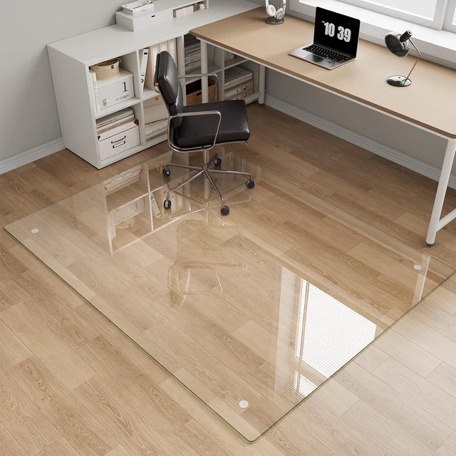 Main image of Tempered Glass Chair Mat for Carpet, 46"x60" Clear Floor Mat