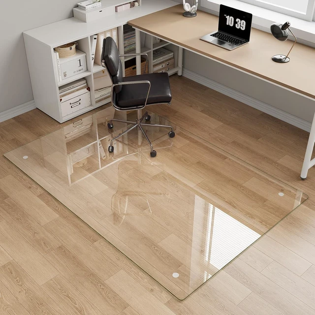 Main image of Tempered Glass Chair Mat for Carpet, 40"x60" Clear Floor Mat